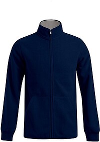 Men’s Double Fleece-​Jacket, navy-​light grey, Gr. 4XL