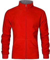 Men’s Double Fleece-​Jacket, red-​light grey, Gr. 2XL
