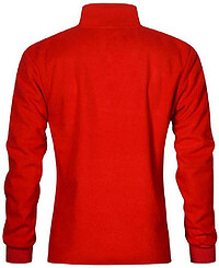 Men’s Double Fleece-Jacket, red-light grey, Gr. S 