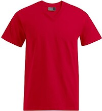 Premium V-​Neck-​T-Shirt, fire red, Gr. L