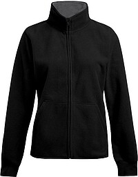 Women’s Double Fleece-​Jacket, black-​light grey, Gr. XL