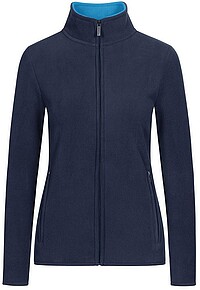 Women’s Double Fleece-​Jacket, navy-​aqua, Gr. M